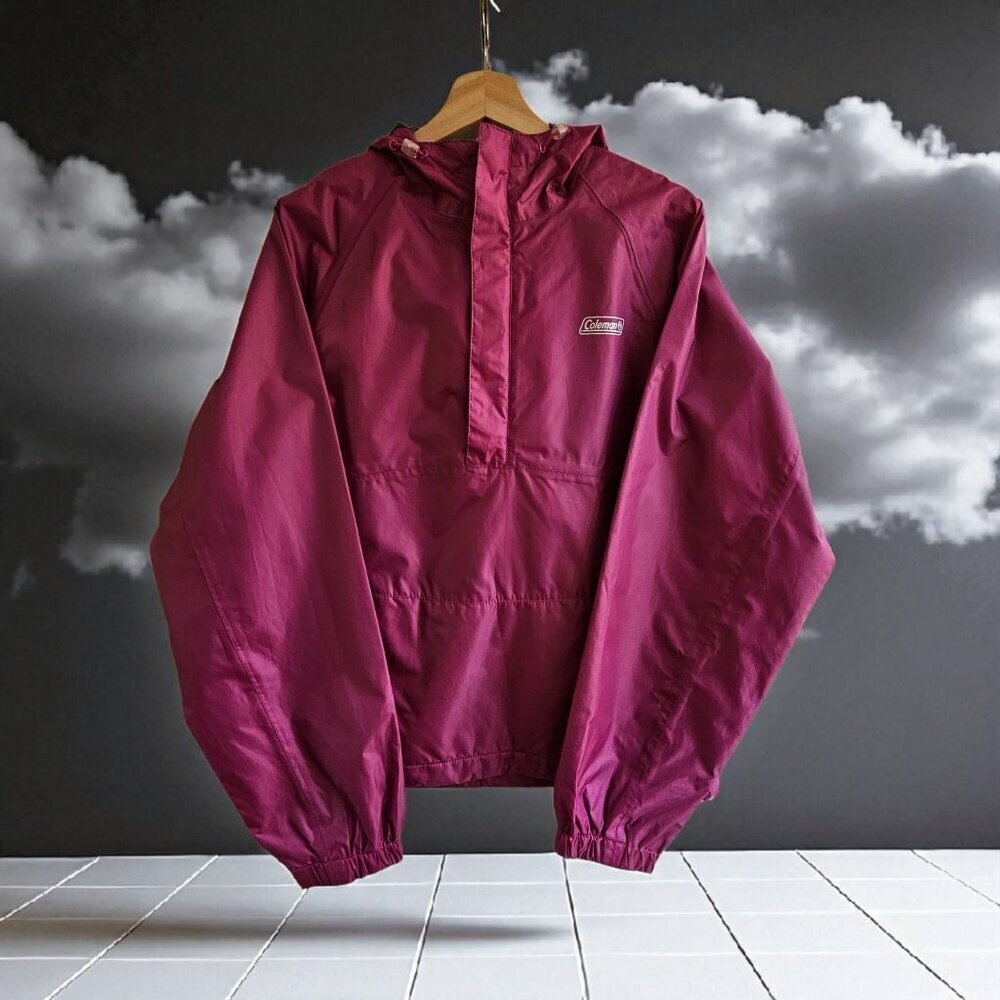 Coleman Multitec Purple Anorak Pullover Hooded Windbreaker Jacket Small